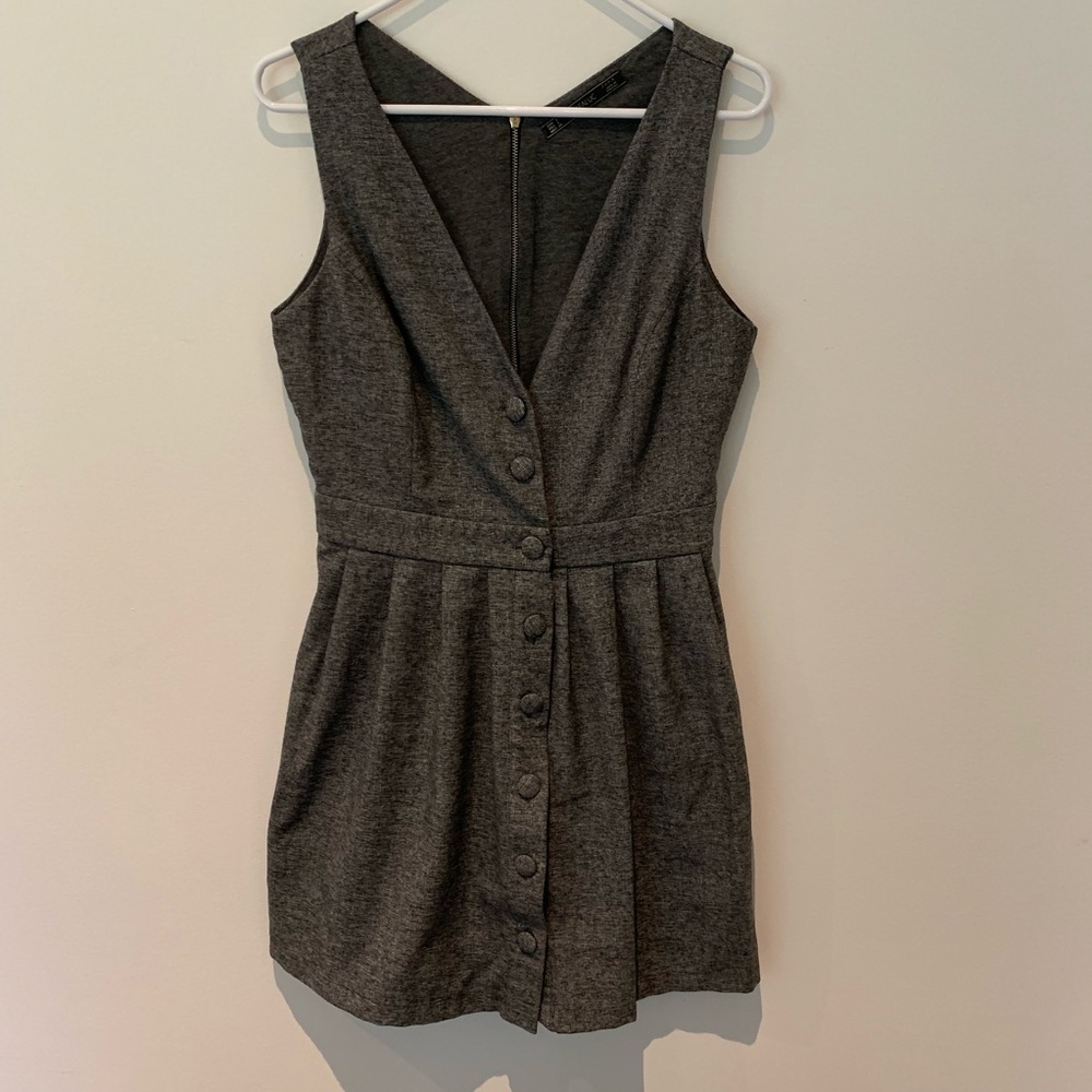 Zara Gray Button Down Dress